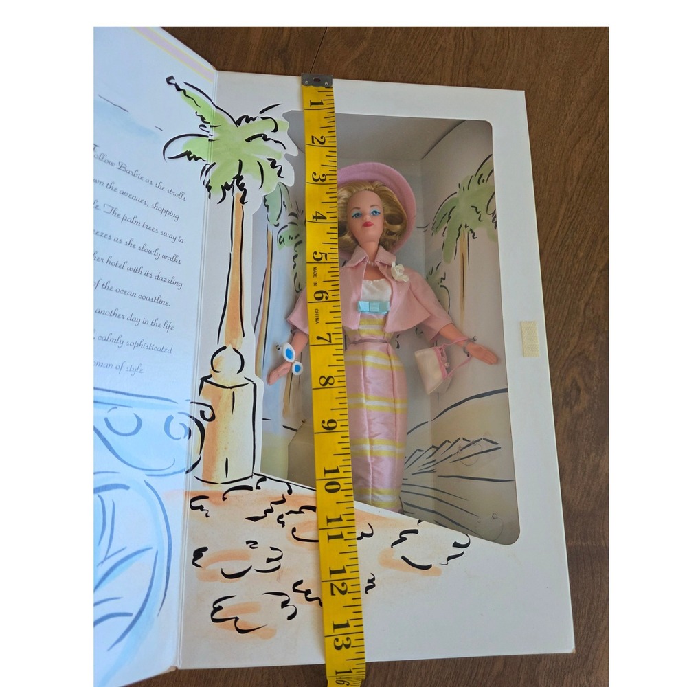 Spiegel‎ Summer Sophisticate Barbie Doll  1995 Pink Striped Dress Hat Purse toy - Picture 10 of 11